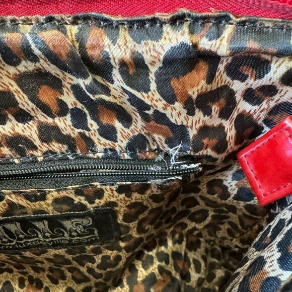 Y2K Lux De Ville Red Shiny Quilted Shoulder Bag Retro Rockabilly Gothic Rocker - Picture 8 of 9